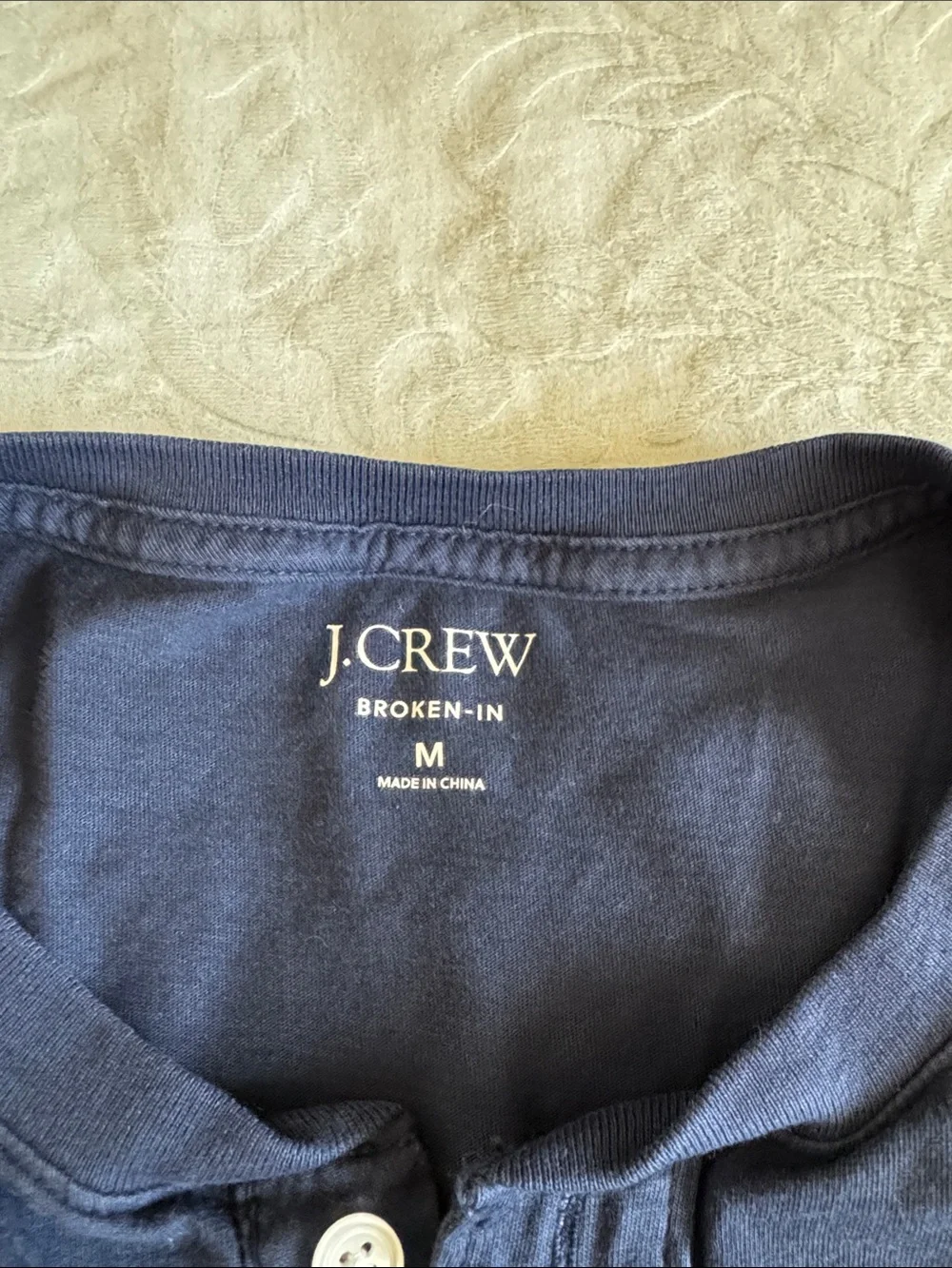 J. Crew Navy Long-Sleeve Henley Shirt